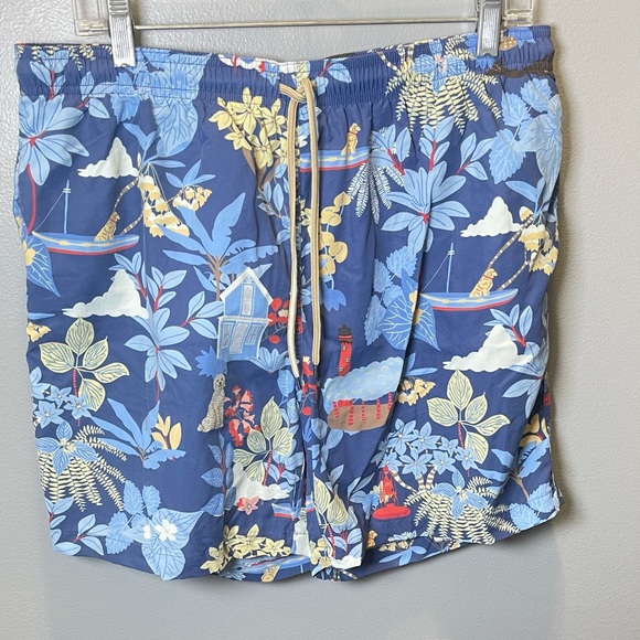 J McLaughlin‎ Men's Swim Trunks Shorts 6" Blue Size Large - Picture 1 of 5
